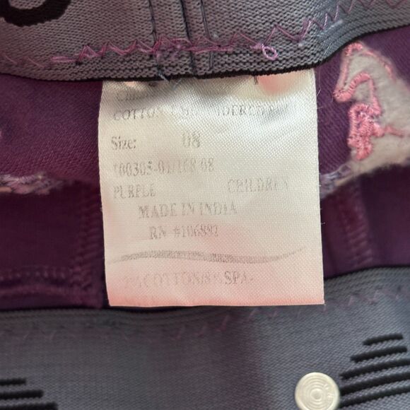 TuffRider Girl Embroidered Pull-On Riding Pants Breeches Purple Size 8 J106 - Picture 8 of 9